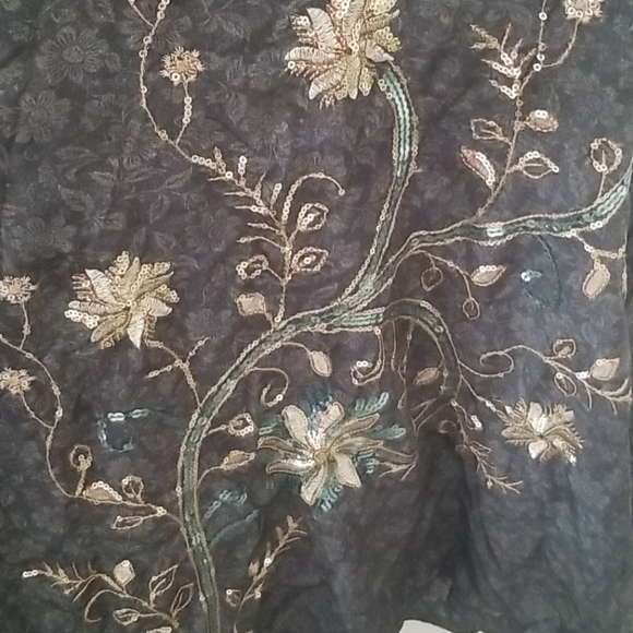 Silk embroidered sequin dress - Picture 2 of 4